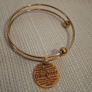 4/$20 Gold Tone Daughter Bangle Bracelet So Cute